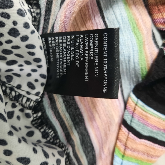 Calessa Boho Floral Embroidered Stripe Tunic Shirt Size 1X Black Pink - Picture 9 of 12